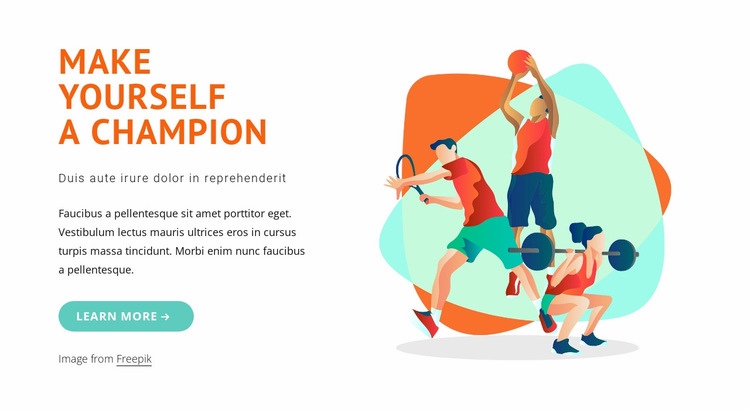 Make yourself a champion Homepage Design
