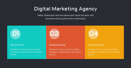 Most Creative HTML5 Template For Three Colored Columns