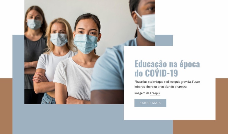 Educação no tempo de covid-19 Landing Page