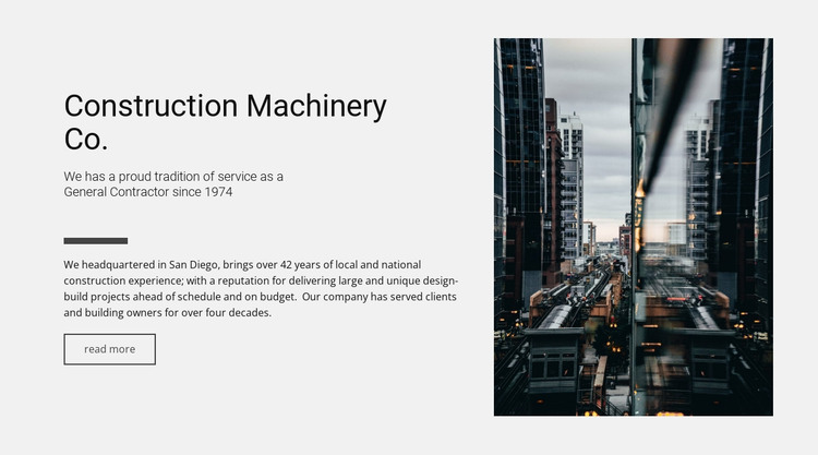 Construction machinery Co. HTML Template