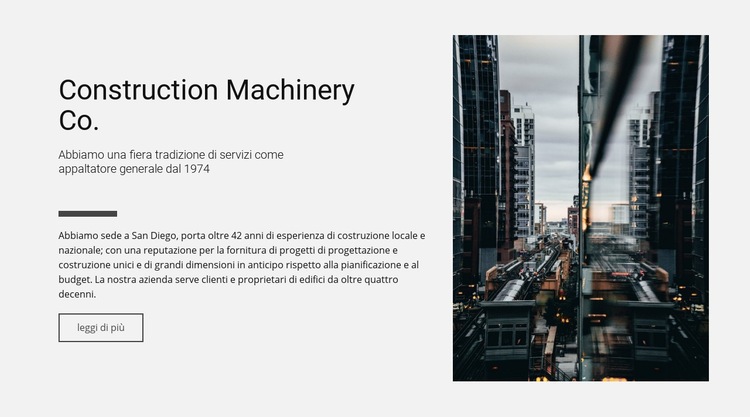 Macchine edili Co. Costruttore di siti web HTML