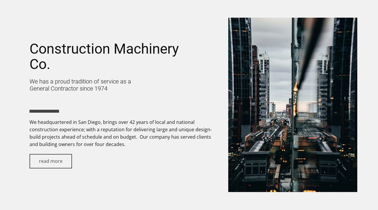 Construction machinery Co. WordPress Theme