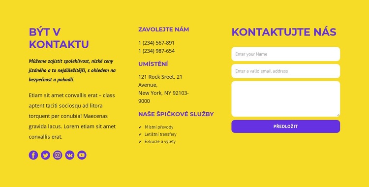 Klasický blok nás kontaktujte Téma WordPress