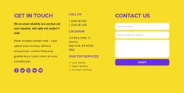 Classic Contact Us Block Table CSS Template