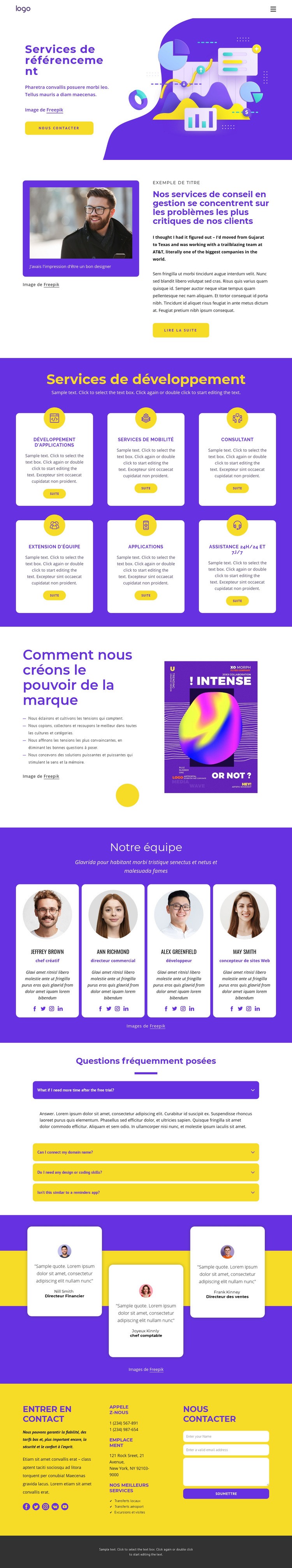 Consultations de services de référencement Créateur de site Web HTML