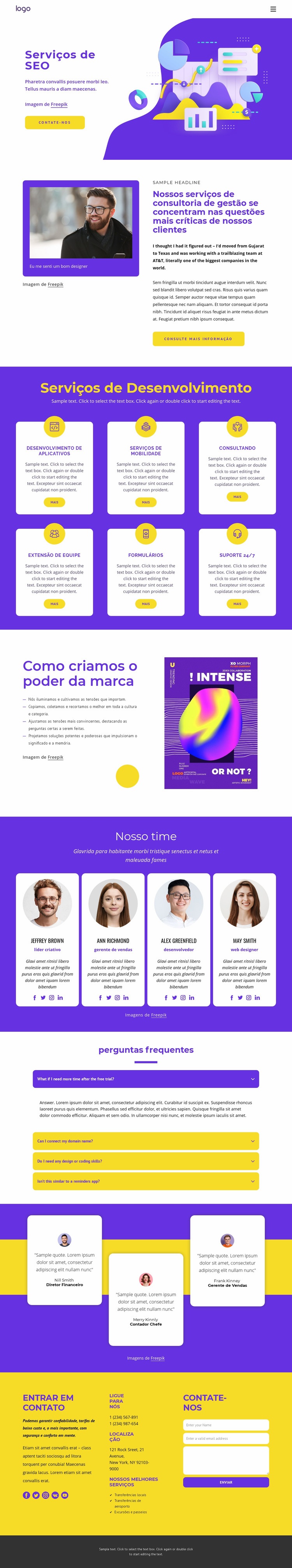 Consultas de serviço de SEO Design do site