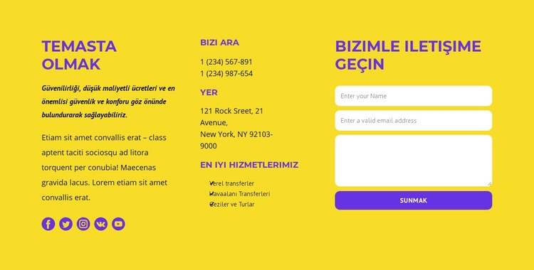 Klasik bize ulaşın bloğu CSS Şablonu