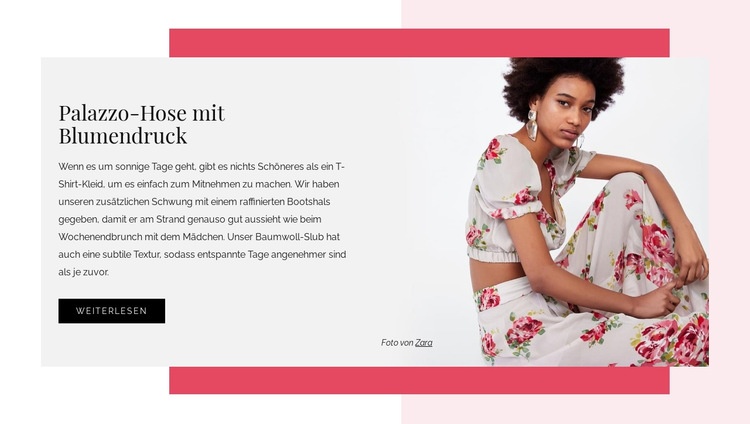 Blumenkleider für Frauen HTML5-Vorlage