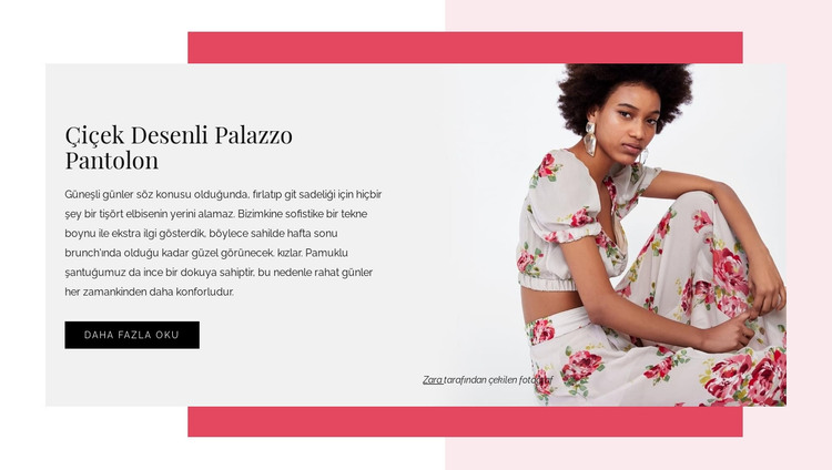 Kadın çiçekli elbiseler HTML Şablonu