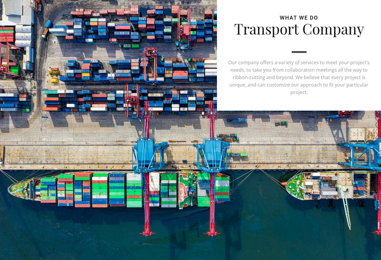 Transport Company One Page Template