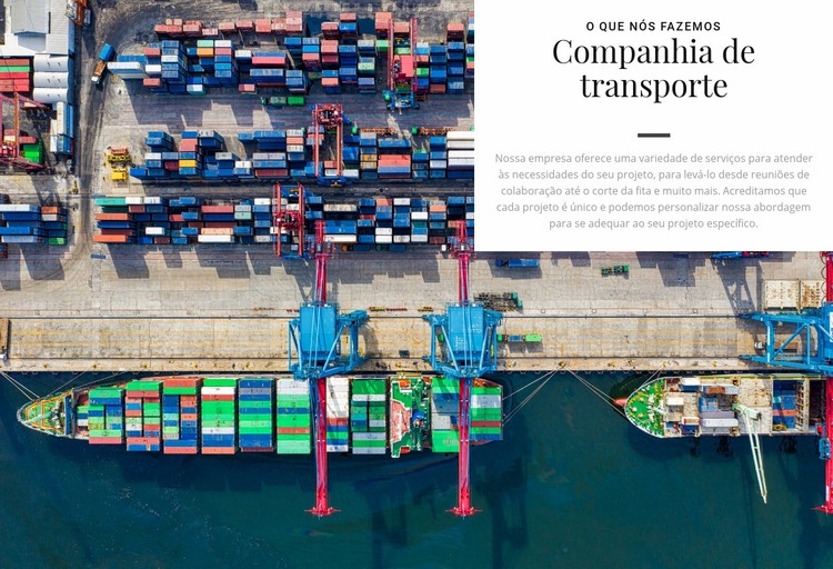 Companhia de transporte Construtor de sites HTML