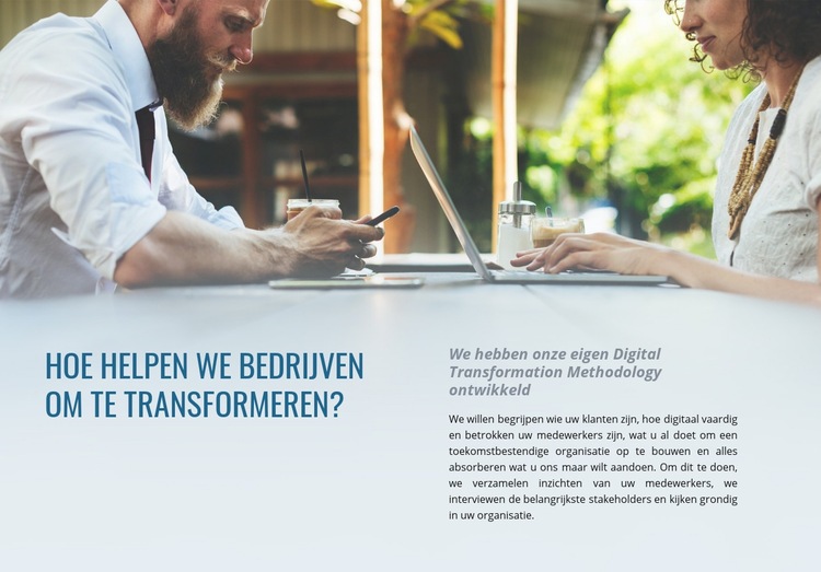 Help bedrijven om te transformeren Bestemmingspagina