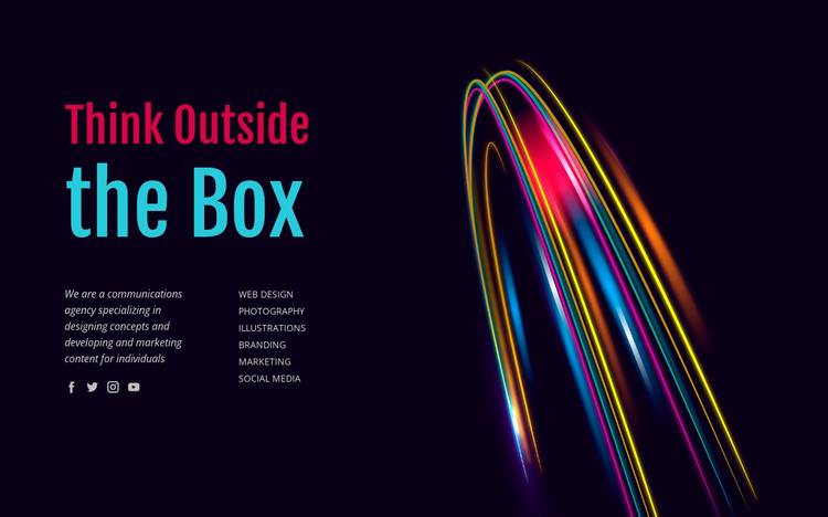 Think outside the box One Page Template