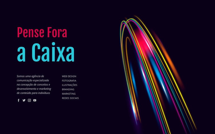 Pense fora da caixa Landing Page