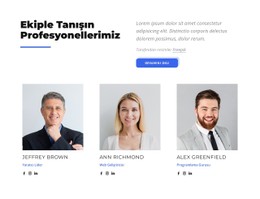 Ekibimizle Tanışın, Profesyonellerimizle Tanışın HTML5 Ve CSS3 Şablonu