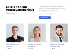 Ekibimizle Tanışın, Profesyonellerimizle Tanışın - HTML Şablonu Indirme