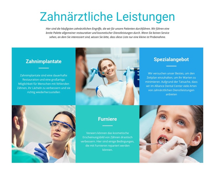 Zahnärztliche Leistungen Website design