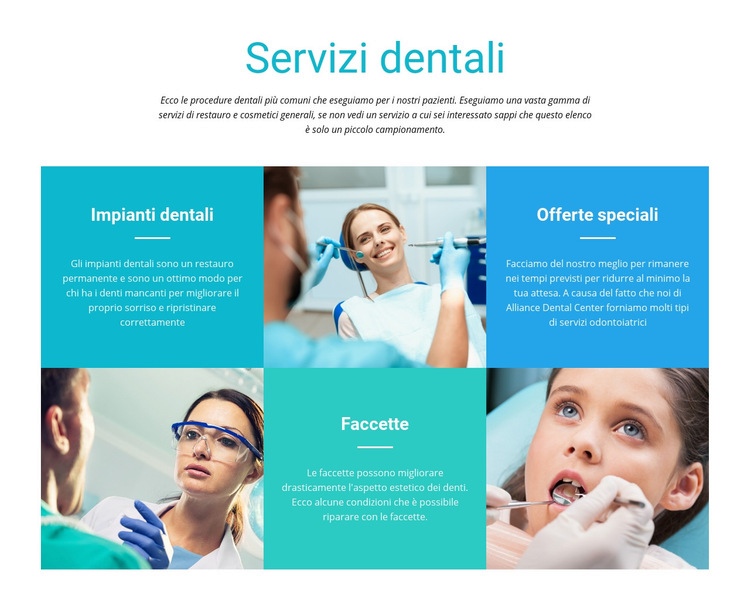 Servizi dentali Modello di sito Web