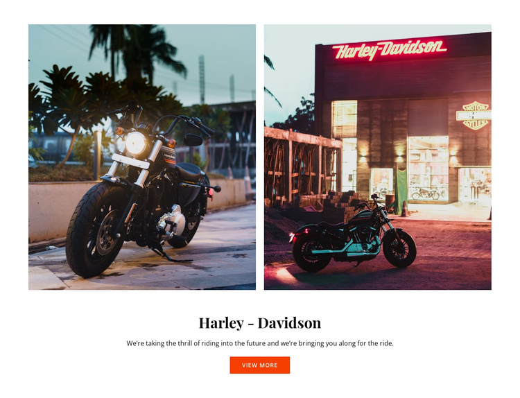 Harley Davidson motorcycles One Page Template