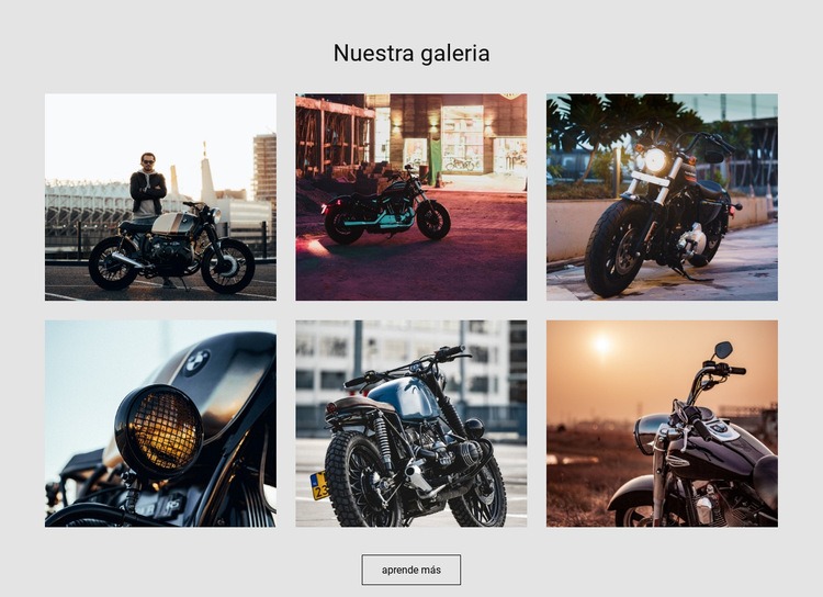 Colección de motos deportivas Maqueta de sitio web