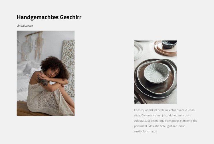 Kochgeschirr-Designer Website-Vorlage