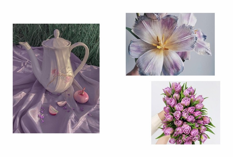 Galería con flores Maqueta de sitio web