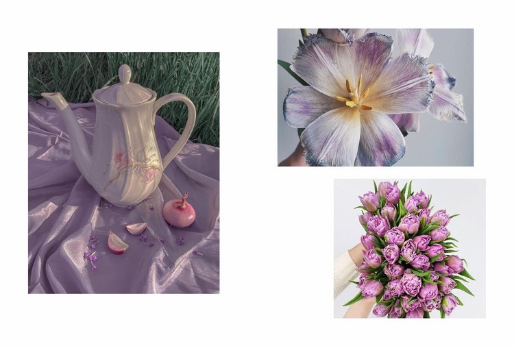 Galerie avec des fleurs Maquette de site Web
