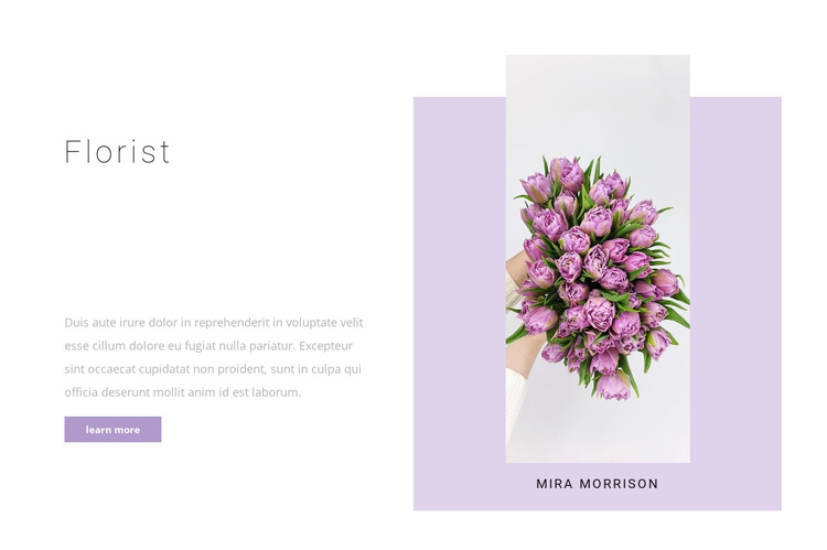 Professional florist One Page Template