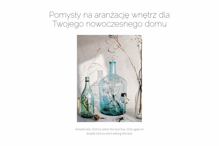 Wyroby szklane Makieta strony internetowej
