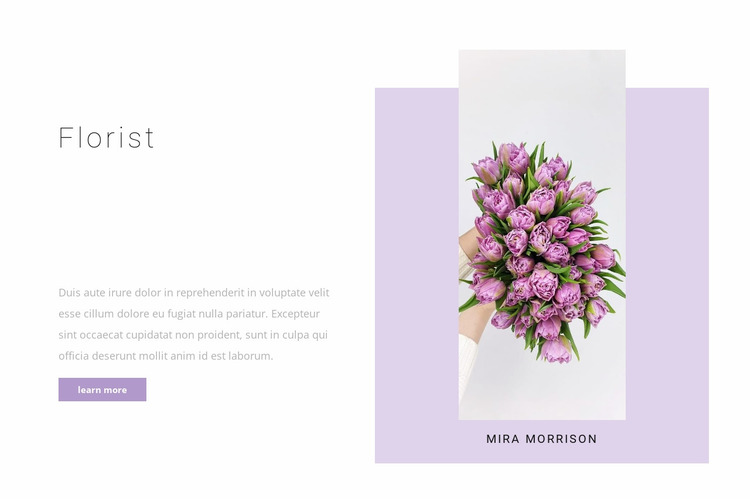 Professional florist Website Mockup