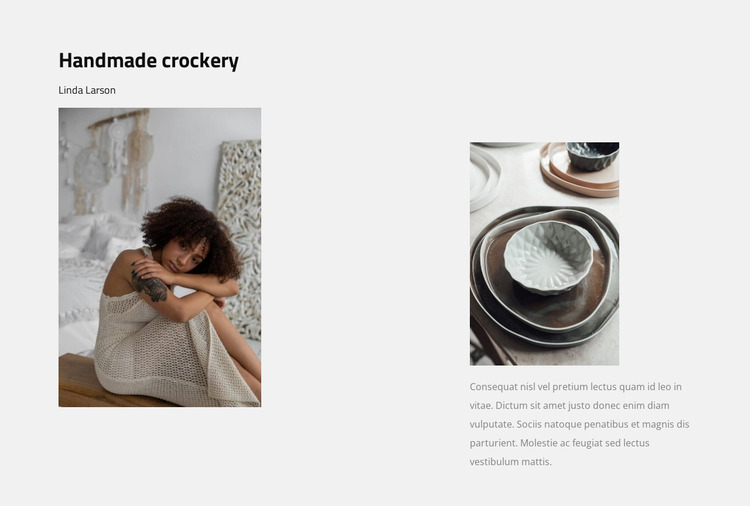 Cookware designer Website Mockup