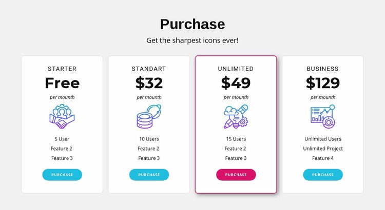 Pricing plan design Html Code Example