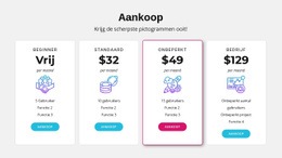 Prijsplan Ontwerp - Sjabloon Voor Één Pagina