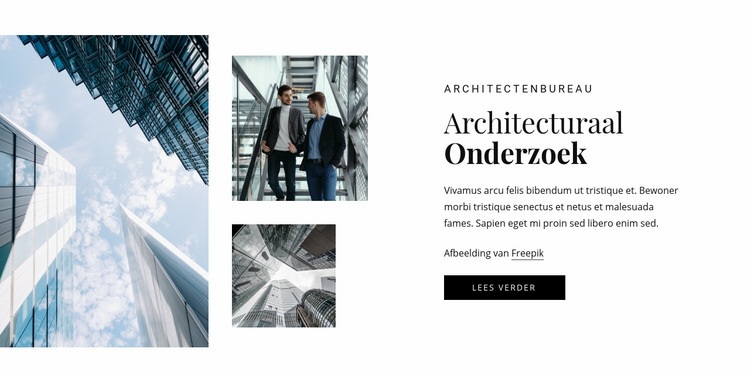 architectonisch onderzoek Website mockup