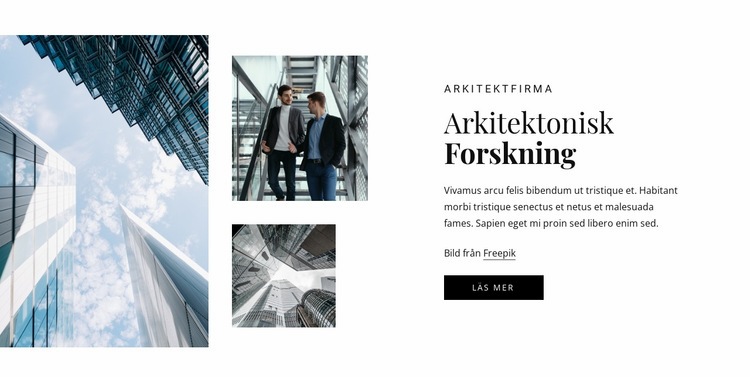 Arkitekturforskning Webbplats mall