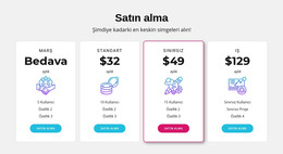 Fiyatlandırma Planı Tasarımı - HTML Şablonu Indirme