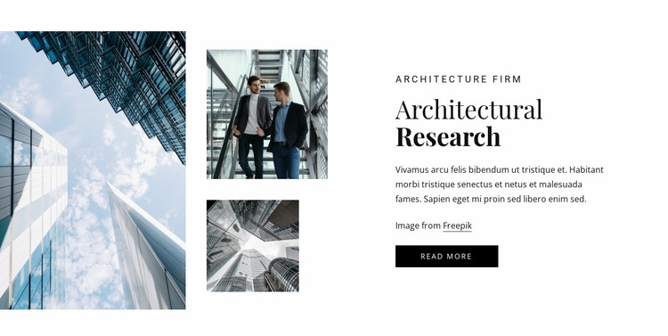 Architectural research Website Mockup