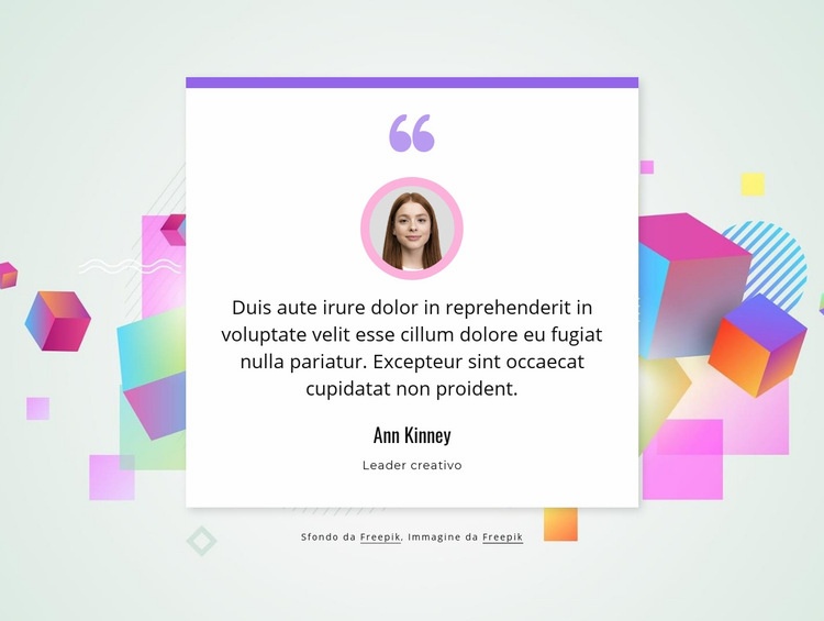 Testimonianze su sfondo astratto Mockup del sito web