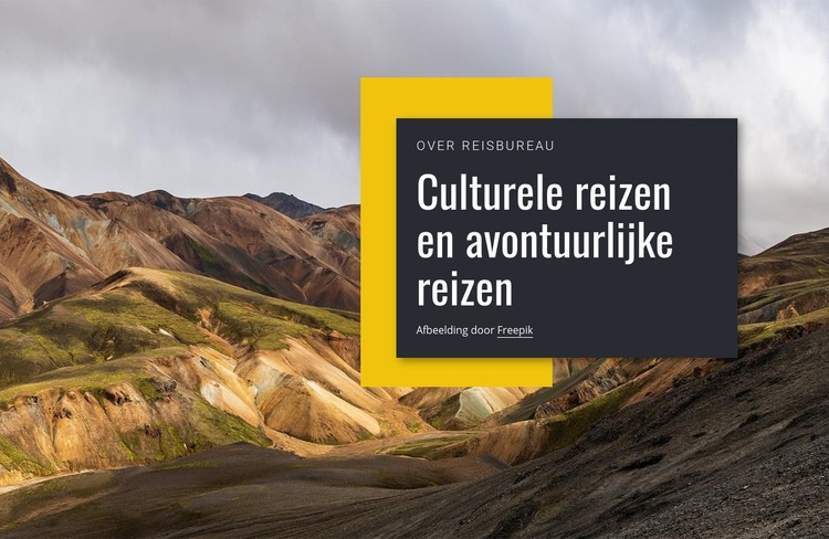 Culturele reizen Bestemmingspagina