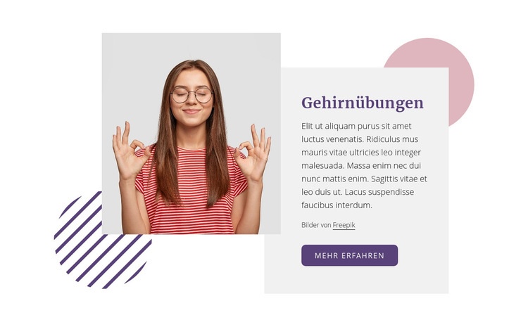 Gehirnübungen Website Builder-Vorlagen