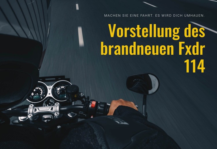 Modernes Motorradfahren Website-Modell