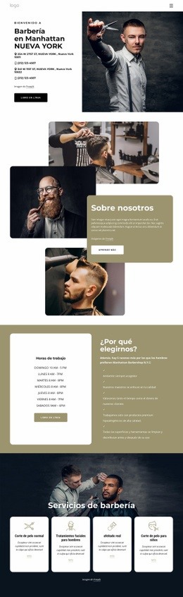 Creador De Sitios Web Exclusivo Para Barbería Manhattan