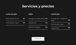 Servicios Y Precios - Free HTML Website Builder