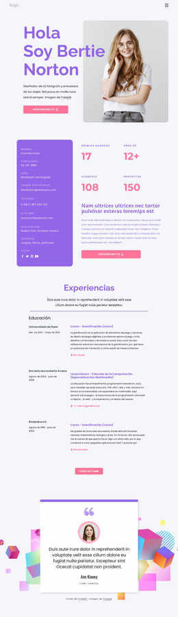 Sitio Web Personal - Hermosa Plantilla Joomla