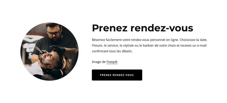 Prendre rendez-vous chez le barbier Conception de site Web