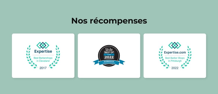 Récompenses du salon de coiffure Thème WordPress