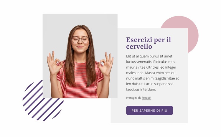 Esercizi per il cervello Costruttore di siti web HTML