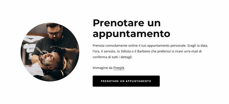 Prenota un appuntamento dal barbiere Costruttore di siti web HTML