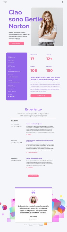 Sito Web Personale - Mockup Del Sito Web Reattivo