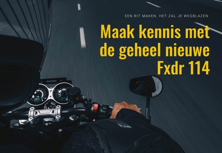 Modern motorrijden Website mockup